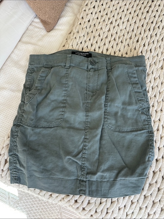 Liverpool Dresses & Skirts - Liverpool Olive Utility Mini Skirt in Military Green